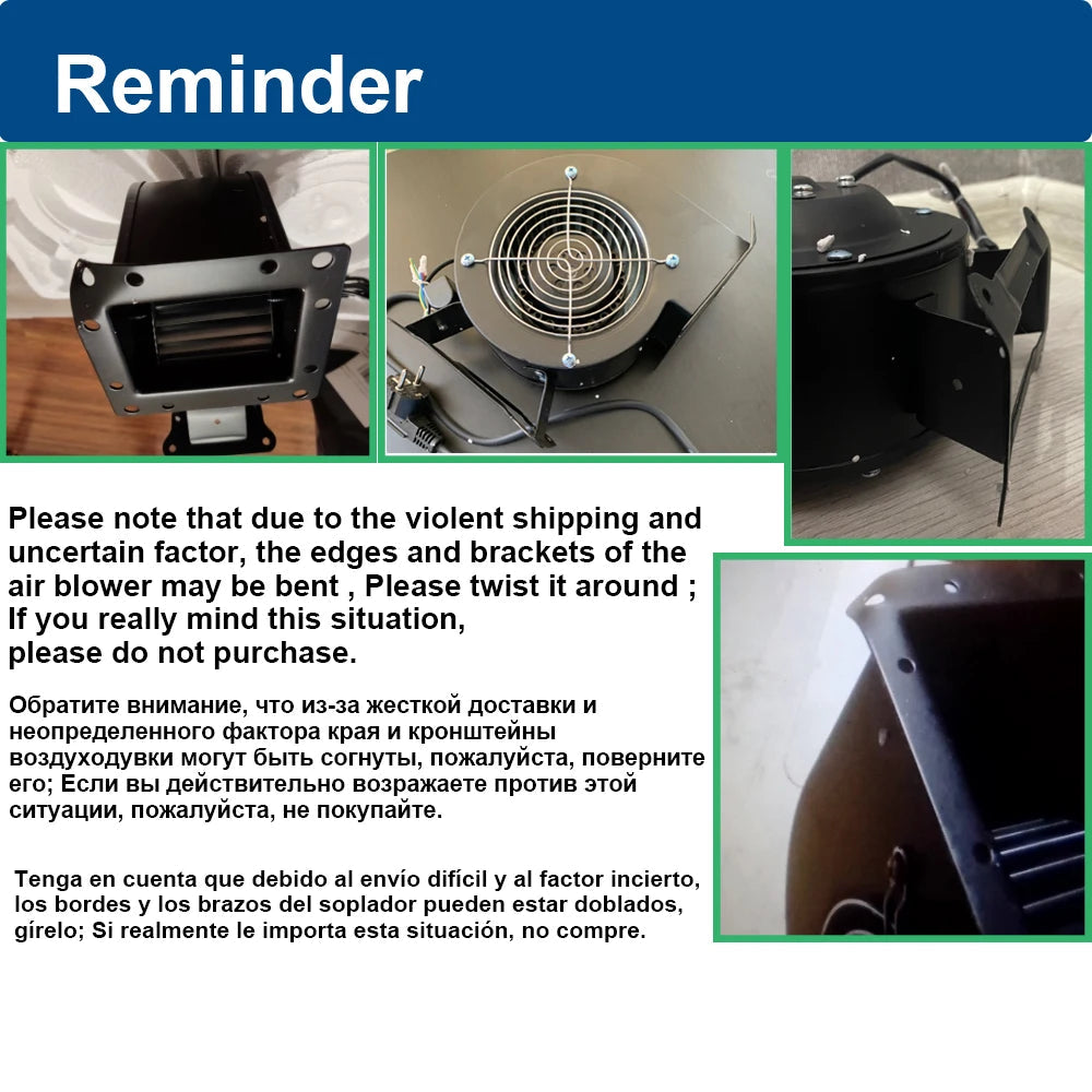 Industrial frequency centrifugal fan 85W 120W 180W 240W industrial cooling multi-wing silent air blower 220V alfamoba