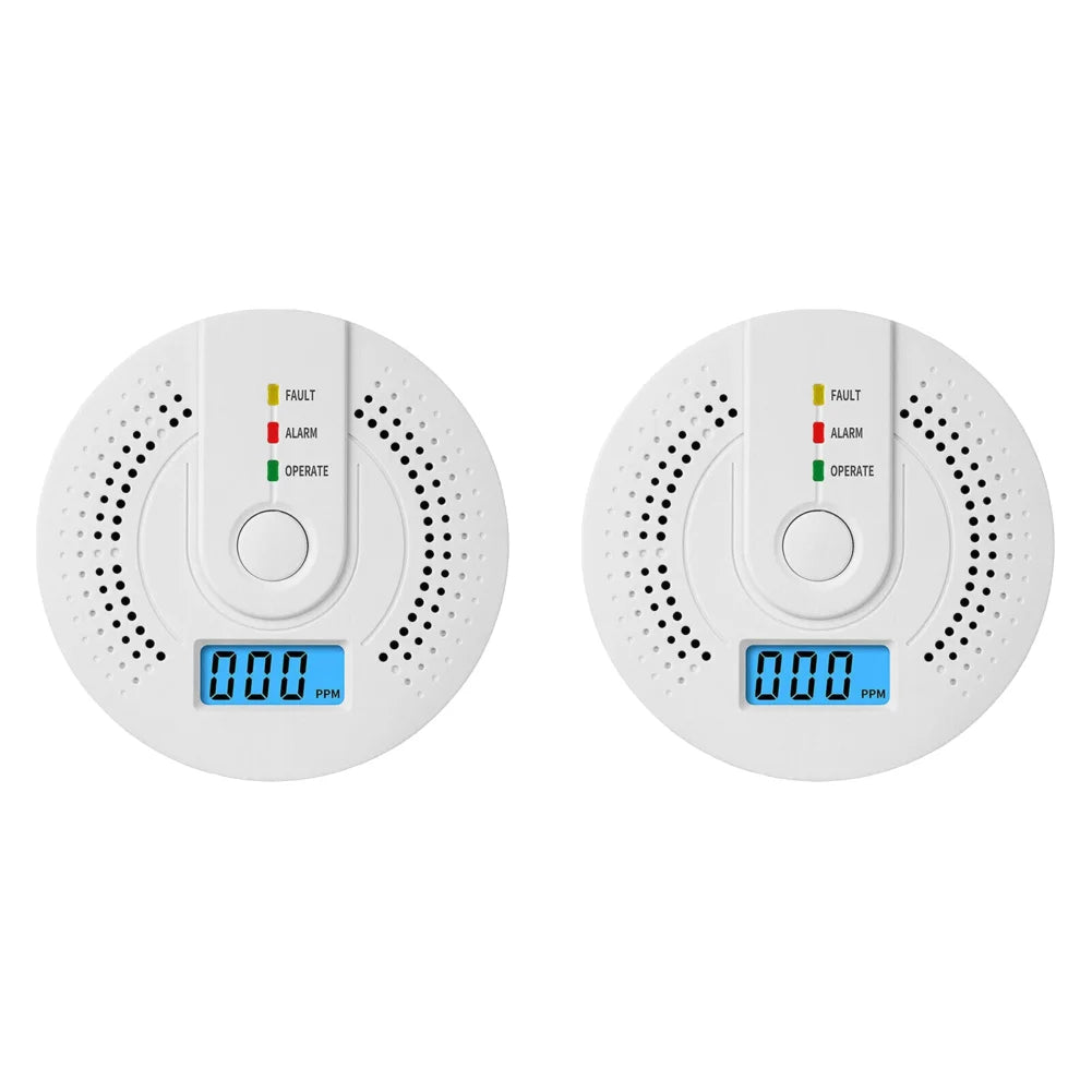 5-1PCS Digital Carbon Monoxide Detector Sound & Light Warning Sensor Battery Powered CO Gas Monitor Meter with LED Indicator alfamoba
