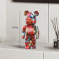 27cm Graffiti Bear Statue Paint Block Bear Decor Resin Desktop Ornaments Home Decoration Living Room Bear Floor Sculpture Gifts eprolo