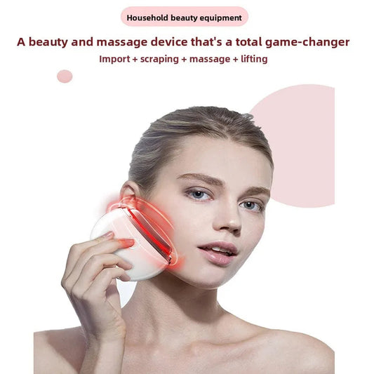 Face Skin Care Machine Electric Scraping Instrument Neck Face Lift EMS Micro Current Vibration Heating Household Beauty Device eprolo