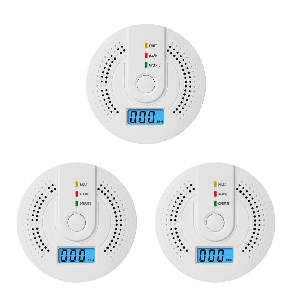 5-1PCS Digital Carbon Monoxide Detector Sound & Light Warning Sensor Battery Powered CO Gas Monitor Meter with LED Indicator alfamoba