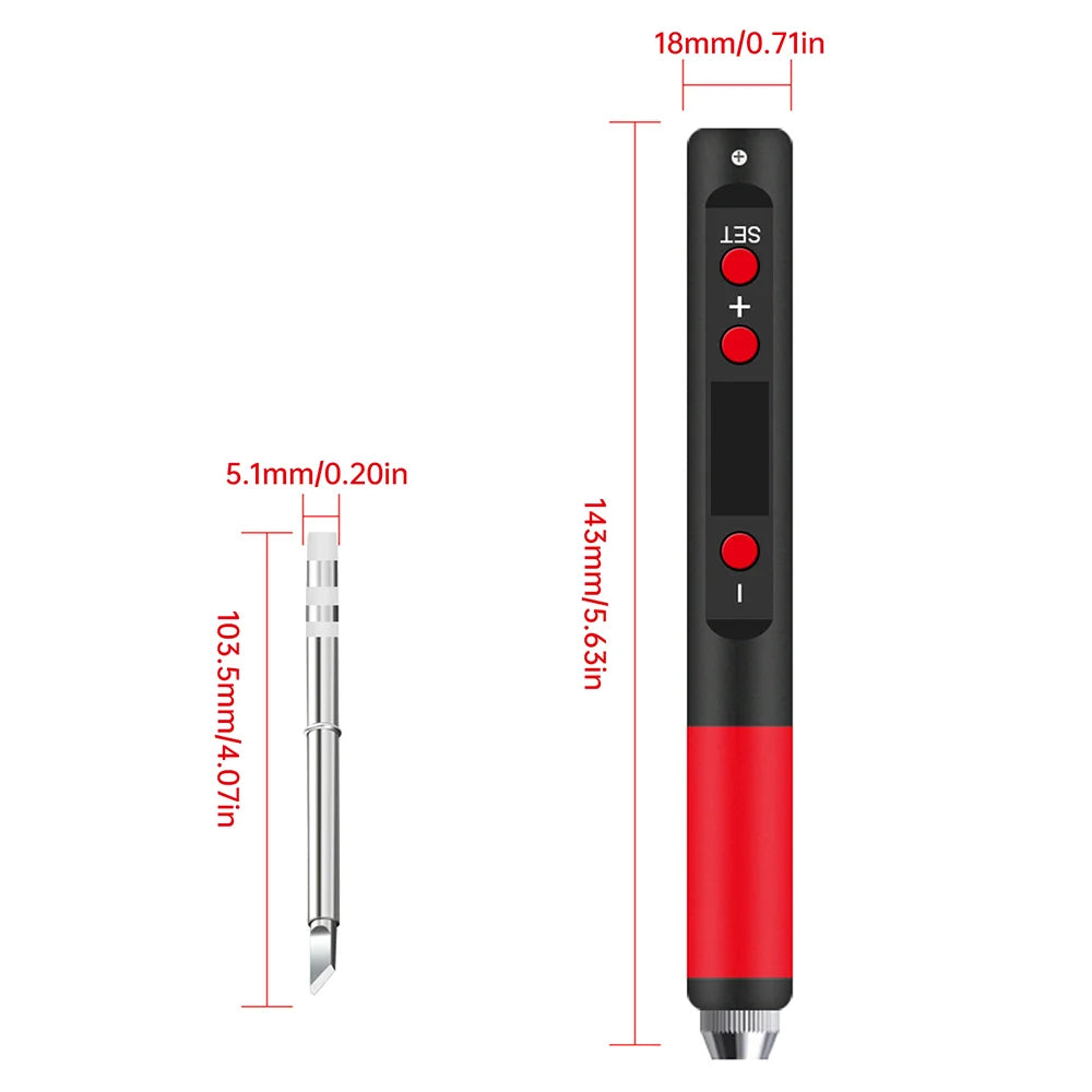 Type C  Smart Soldering Iron with PD/QC 65W Fast Charging Adjustable Temperature Control for Electronics PCB Repair Tool alfamoba