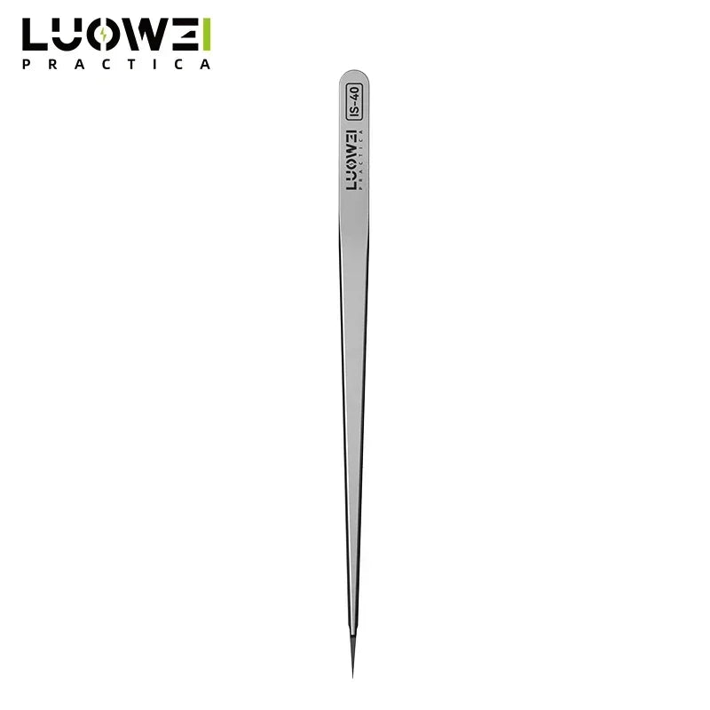 LUOWEI IS-40 High Precision Tweezers for Mobile Phone Repair High Hardness Ultra-fine Straight Tips Jump Wire Clamping Tools alfamoba